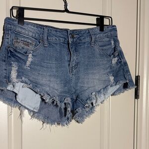 Rue21 Light Blue Frayed Jean Shorts